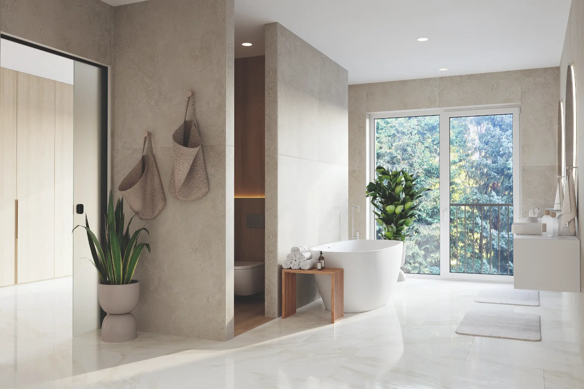 Das Bad der fertiggestellten Villa